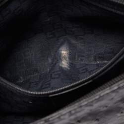 Pre Owned Gucci Black Ostrich Pleated Long Clutch