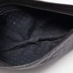 Pre Owned Gucci Black Ostrich Pleated Long Clutch