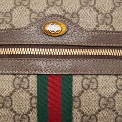 Gucci Brown/Beige GG Supreme Canvas and Leather Ophidia Belt Bag