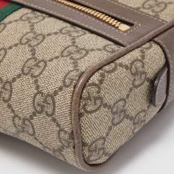 Gucci Brown/Beige GG Supreme Canvas and Leather Ophidia Belt Bag
