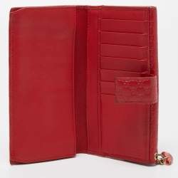 Gucci Red Guccissima Leather Flap Continental Wallet