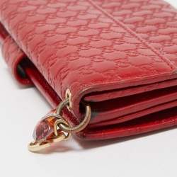 Gucci Red Guccissima Leather Flap Continental Wallet