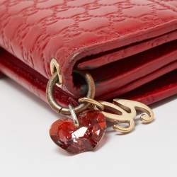 Gucci Red Guccissima Leather Flap Continental Wallet
