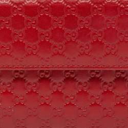 Gucci Red Guccissima Leather Flap Continental Wallet