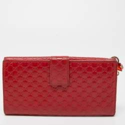 Gucci Red Guccissima Leather Flap Continental Wallet
