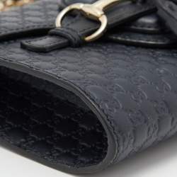 مملوكة مسبقًا Gucci Navy Blue Microguccissima Leather Mini Emily Chain Bag