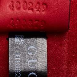 Pre Owned Gucci Beige/Red GG Supreme Canvas and Suede Small Dionysus Shoulder Bag