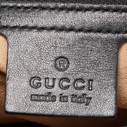 Pre Owned Gucci Black Matelassé Leather Medium GG Marmont Shoulder Bag