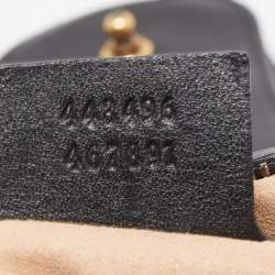 Pre Owned Gucci Black Matelassé Leather Medium GG Marmont Shoulder Bag