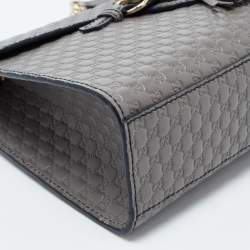 Pre Owned Gucci Grey Microguccissima Leather Medium Emily Shoulder Bag