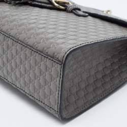 Pre Owned Gucci Grey Microguccissima Leather Medium Emily Shoulder Bag