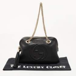 Pre Owned Gucci Black Leather Medium Soho Chain Shoulder Bag
