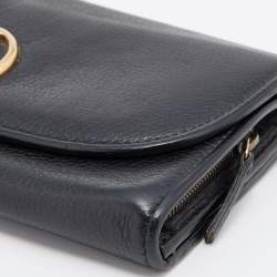 Gucci Black Leather 1973 Flap Continental Wallet