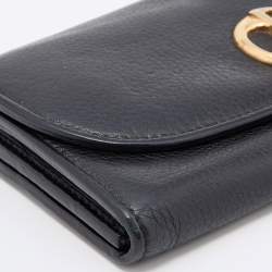 Gucci Black Leather 1973 Flap Continental Wallet