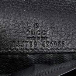 Gucci Black Leather 1973 Flap Continental Wallet