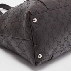 Gucci Dark Brown Guccissima Leather Bamboo Bar Tote