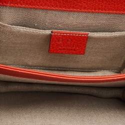 Pre Owned Gucci Orange Leather Dollar Interlocking G Crossbody Bag