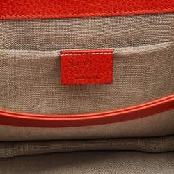 Pre Owned Gucci Orange Leather Dollar Interlocking G Crossbody Bag