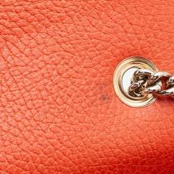 Pre Owned Gucci Orange Leather Dollar Interlocking G Crossbody Bag