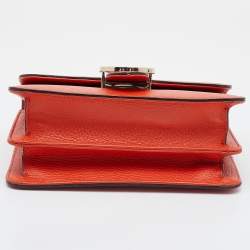 Pre Owned Gucci Orange Leather Dollar Interlocking G Crossbody Bag