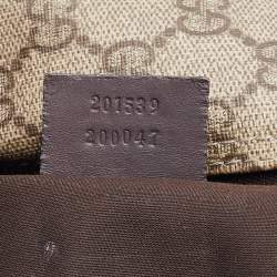 Pre Owned Gucci Beige/Brown GG Supreme Canvas and Leather Carry-On Duffle Bag
