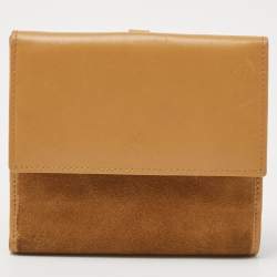 Gucci Tan Leather and Suede Jackie French Wallet