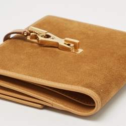 Gucci Tan Leather and Suede Jackie French Wallet