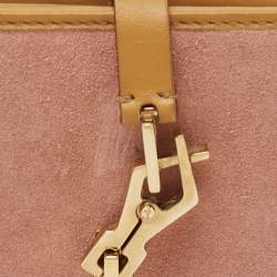 Gucci Pink/Tan Suede and Leather Jackie French Wallet