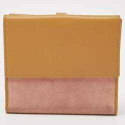 Gucci Pink/Tan Suede and Leather Jackie French Wallet