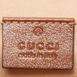 Gucci Brown Diagonal Quilted Leather Mini GG Marmont Shoulder Bag