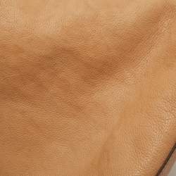 Pre Owned Gucci Tan Leather Medium Bamboo Shopper Tote