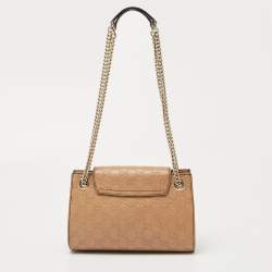 Pre Owned Gucci Beige Guccissima Leather Small Emily Chain Shoulder Bag