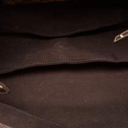 Pre Owned Gucci Beige/Brown Crystal GG Canvas and Leather Pelham Tote