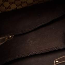 Pre Owned Gucci Beige/Brown Crystal GG Canvas and Leather Pelham Tote