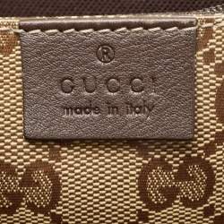Pre Owned Gucci Beige/Brown Crystal GG Canvas and Leather Pelham Tote