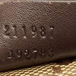 Pre Owned Gucci Beige/Brown Crystal GG Canvas and Leather Pelham Tote