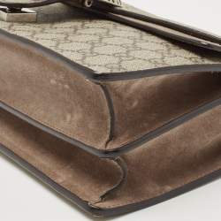 Gucci Beige GG Supreme Canvas and Suede Small Dionysus Shoulder Bag