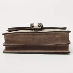 Gucci Beige GG Supreme Canvas and Suede Small Dionysus Shoulder Bag