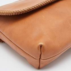 Pre Owned Gucci Camel Pebbled Leather Marrakech Clutch