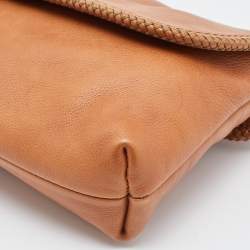 Pre Owned Gucci Camel Pebbled Leather Marrakech Clutch