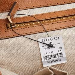 Pre Owned Gucci Camel Pebbled Leather Marrakech Clutch