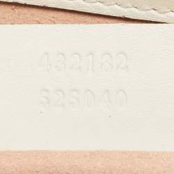 Gucci Beige/Off White GG Supreme Canvas and Leather Small Pearl Embellished Padlock Shoulder Bag