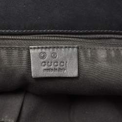 Pre Owned Gucci Green GG Canvas and Leather Tote