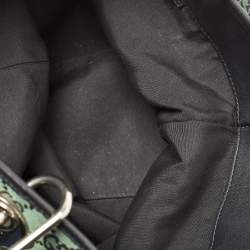 Pre Owned Gucci Green GG Canvas and Leather Tote