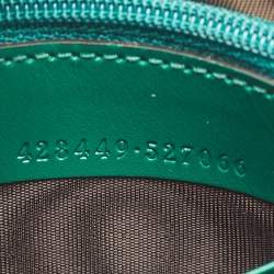 Gucci Green Guccissima Leather Zip Chain Clutch