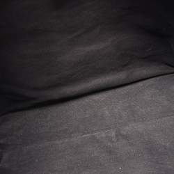 Pre Owned Gucci Black Floral Print Suede Stirrup Tote