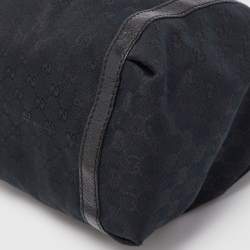 Pre Owned Gucci Black GG Canvas Medium New Ladies Web Tote