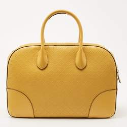 Pre Owned Gucci Yellow Diamante Leather Satchel