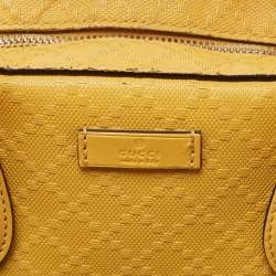 Pre Owned Gucci Yellow Diamante Leather Satchel