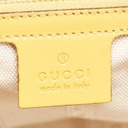 Pre Owned Gucci Yellow Diamante Leather Satchel